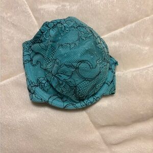 Cacique Teal Lace Women's Face Mask#4